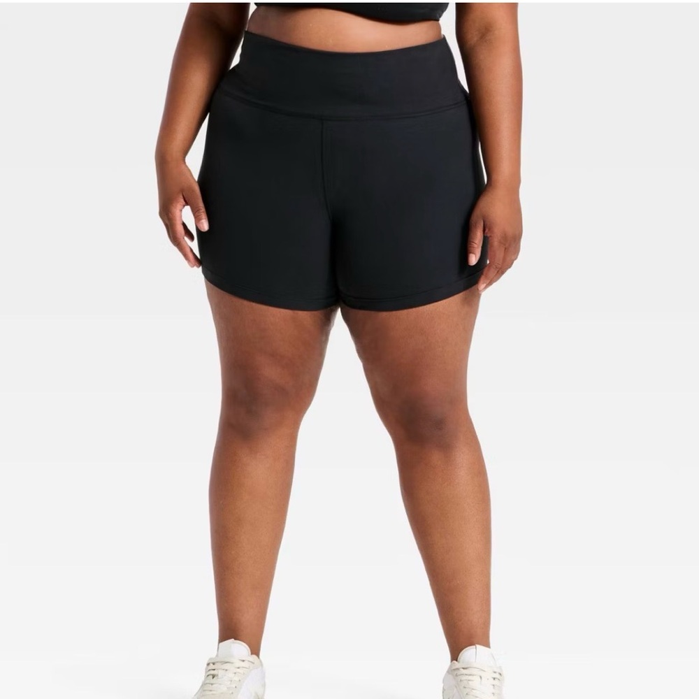 Women's High-Rise Spandex Blend Bike ShortsAll In Motion™ Black 4X plus curvy
